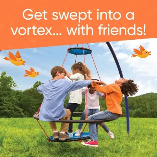 HearthSong Large Vortex Spinning Ring Swing for Multiple Kids image {2}