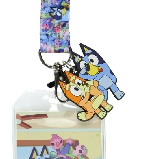 Bluey Lanyard Bingo Treasured Toys Plush Friends Breakaway ID Badge Holder with 2" Rubber Charm Multicolored image {2}