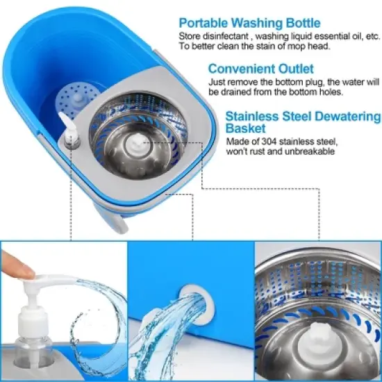 Spin Mop Bucket Set with Wheels image {3}