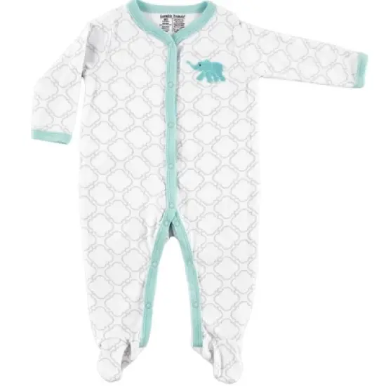 Luvable Friends Baby Cotton Snap Sleep and Play 2pk, Elephant image {2}