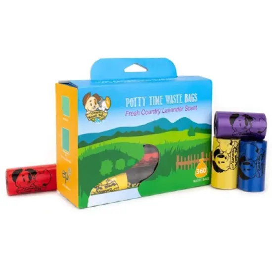 360 Count - Country Brook Petz Mixed Colors Lavender Scented Potty Time Waste Bags, 24 Rolls image {4}