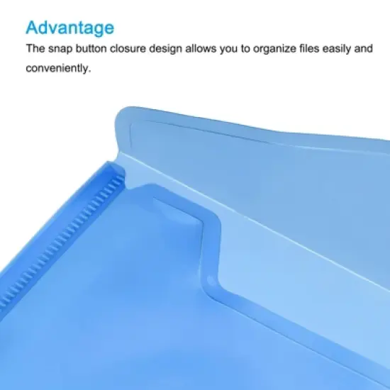 Unique Bargains Home Office Plastic Envelopes File Folders with Snap Button 12 Pcs image {4}
