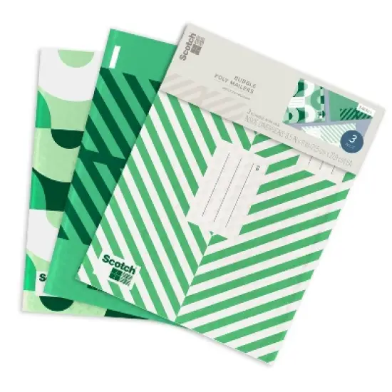 Scotch Poly Bubble Padded Mailer 3pk Small Green image {10}