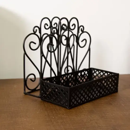 Park Designs Black Salt Pepper and Napkin Holder image {1}