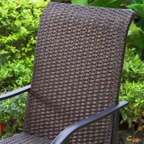 5pc Patio Dining Set with 360 Swivel Chairs & Square Net-Shaped Steel Tabletop - Captiva Designs image {2}