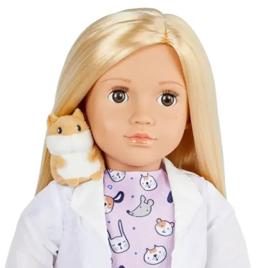 Our Generation Noemie with Plush Hamster 18" Pet Care Vet Doll image {3}