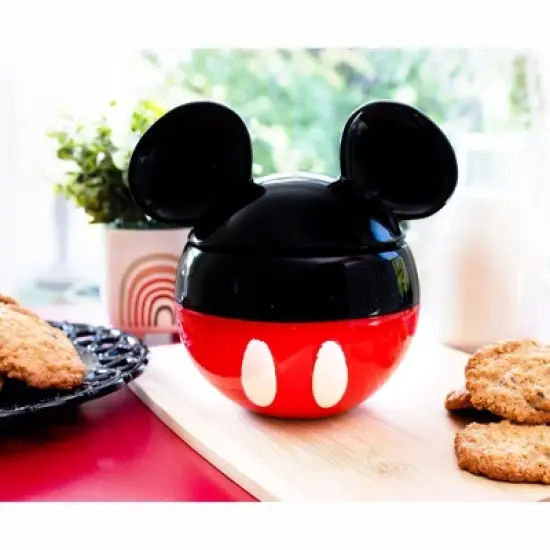 Silver Buffalo Disney Mickey Mouse Ceramic Snack Jar Container With Lid | 6 Inches Tall image {2}