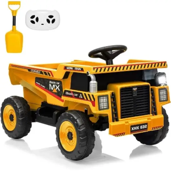 12V Ride On Dump Truck for Kids, Ride On Car with Remote Control, Construction Vehicles with Dump Bed & Shovel, Ride-On Toys for Kids 3+ image {10}