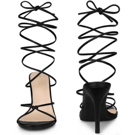 Perphy Lace Up Slingback Strappy Stiletto Heels Sandals for Women image {1}