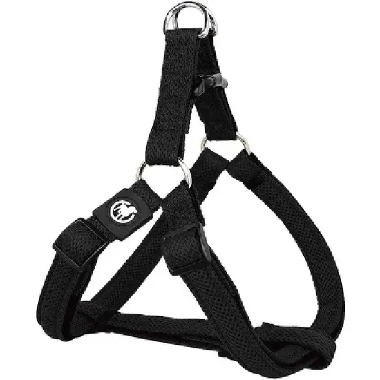DDOXX Adjustable Air Mesh Step-in Dog Harness, Small, Black image {1}