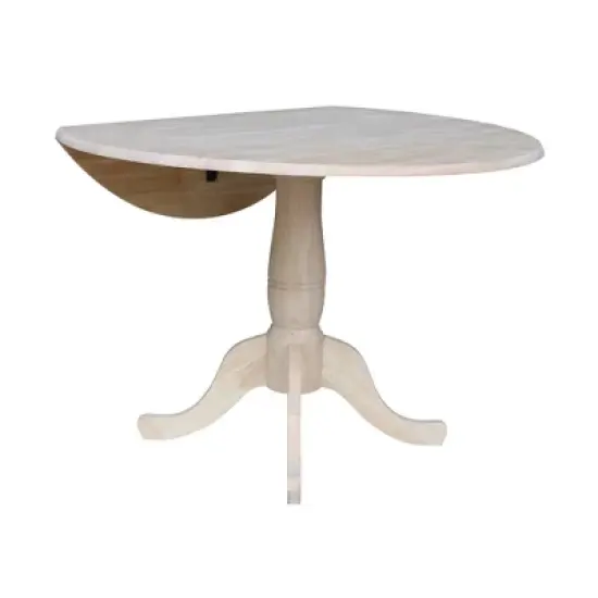 Timothy Round Drop Leaf Table - Unfinished - International Concepts image {2}