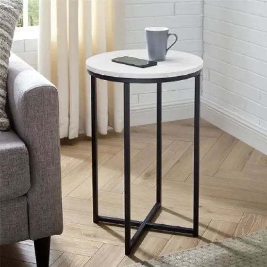 Vivian Glam X Leg Round Side Table - Saracina Home image {9}
