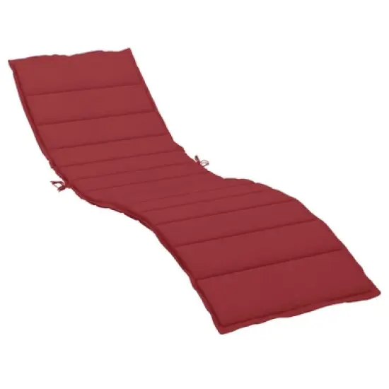 vidaXL Sun Lounger Cushion Wine Red Oxford fabric 78.7 x 23.6 in image {9}