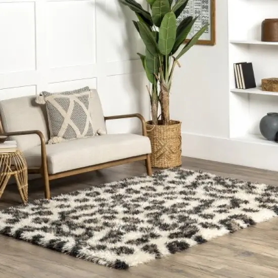 Kenina Leopard Shag Area Rug image {1}