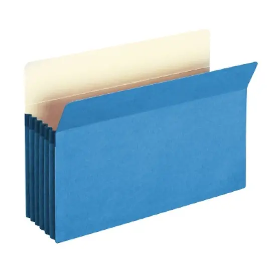 Smead File Pocket, Straight-Cut Tab, 5-1/4" Expansion, Legal Size, Blue, 10 per Box (74235) image {7}