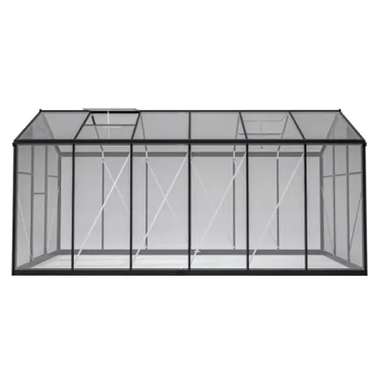 CAVINAS Polycarbonate Greenhouse with UV Protection Walk-in Storage Shed with Adjustable Vent Window image {1}