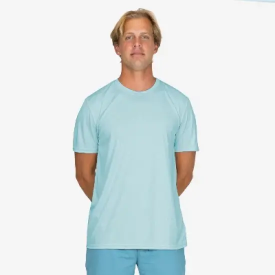 Vapor Apparel Men's UPF 50+ UV Sun Protection Solar Short Sleeve T-Shirt - Arctic Blue, Small image {4}