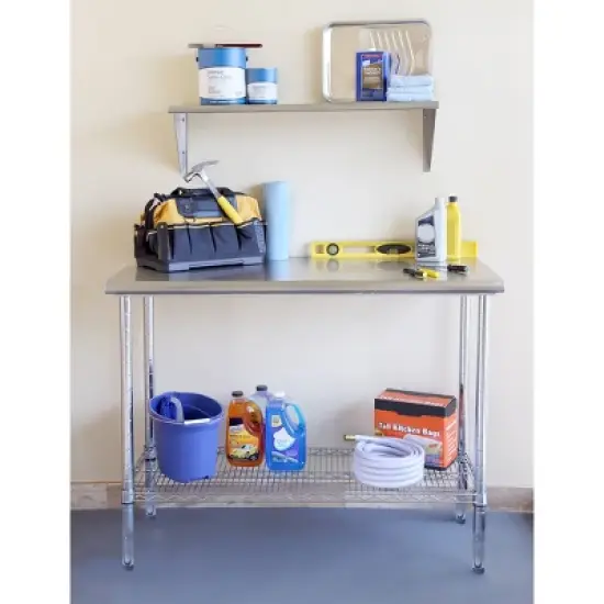 Commercial Grade Nsf Stainless Steel Top Work Table Chrome - Seville Classics image {4}