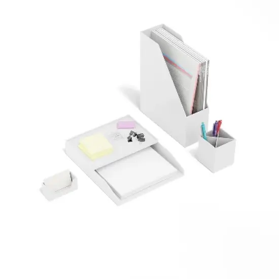 TRU RED Slim Stackable Plastic Tray White TR55265 image {2}