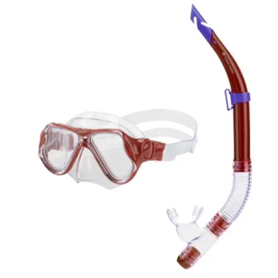 Hawaii Divers Manta Ray Adult Snorkel Combo &ndash; Red (Unisex) image {1}