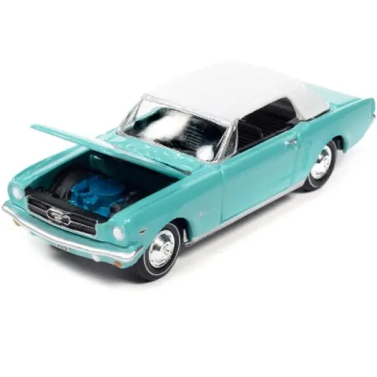 1965 Ford Mustang Light Blue with White Top James Bond 007 "Thunderball" (1965) Movie 1/64 Diecast Model Car by Johnny Lightning image {2}