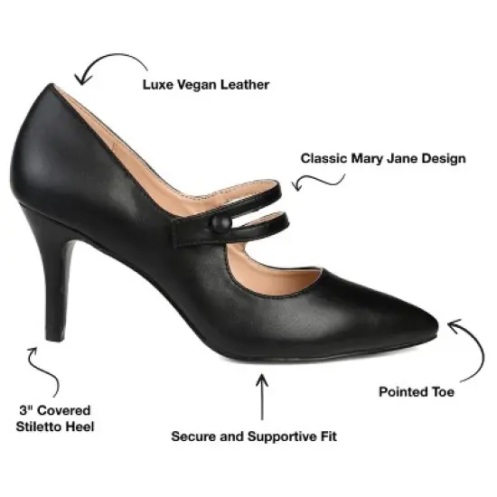 Journee Collection Womens Sidney Pointed Toe Mid Heel Pumps image {7}