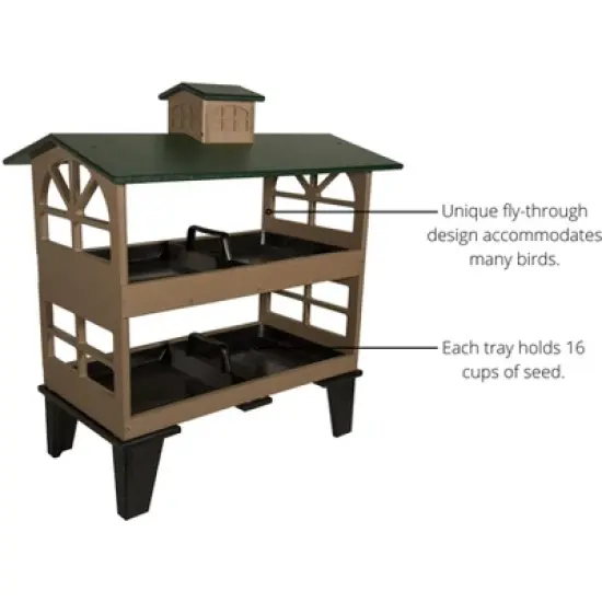 JCS Wildlife Double Colossal Ground Fly Thru Bird Feeder - Our Largest Bird Feeder Yet! image {3}