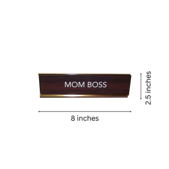 LEMONSODA Gold and Brown Desk Sign - (Mom Boss) image {3}