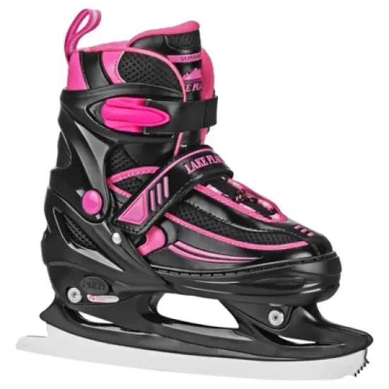 Lake Placid SUMMIT Adjustable Ice Skate - Black/Pink image {5}