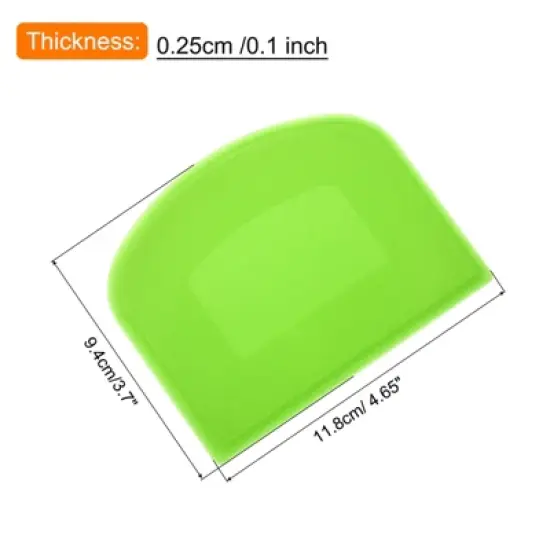 Unique Bargains Kitchen Flexible Plastic Baking Cake Scraper Dough Cutter 4.65x3.7 Inch image {1}