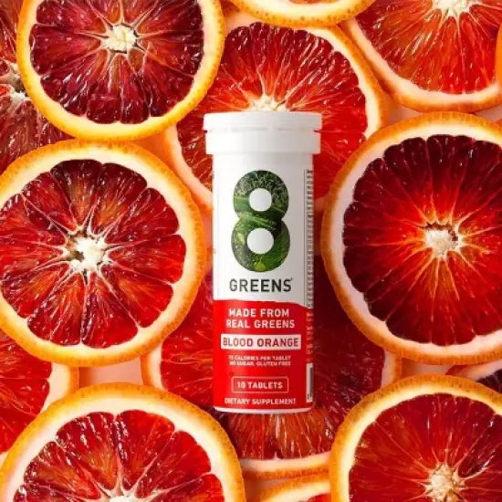 8Greens Single Tube Effervescent - Blood Orange - 10ct image {1}