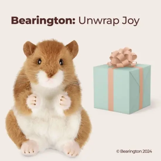Bearington Cheeks Stuffed Hamster: Adorable Plush Stuffed Hammy, Ultra-Soft 6 Toy, For Ages 1-14 image {3}