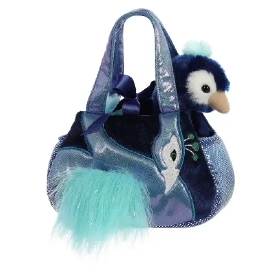 Aurora Fancy Pals 7" Mora Peacock Pet Blue Carrier Stuffed Animal image {1}