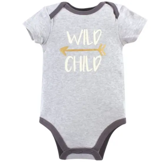 Luvable Friends Baby Boy Cotton Bodysuits 5pk, Bear image {3}