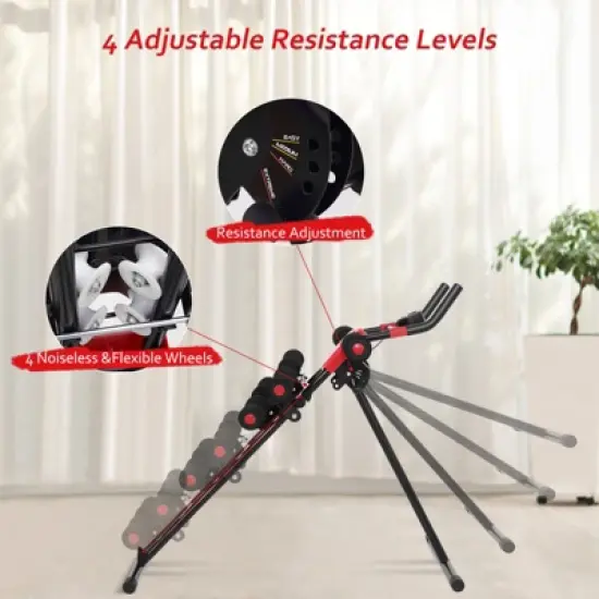 Costway Ab Machine with LCD Monitor Adjustable Abdominal Trainer Cruncher for Home Gym image {7}