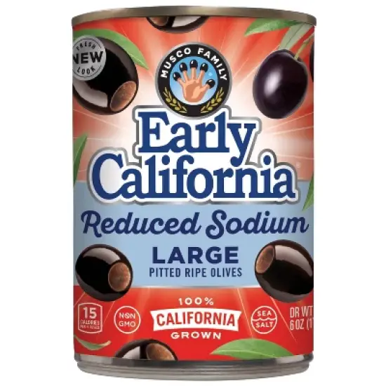 Early California Reduced Sodium Large Pitted Ripe Olives - 6oz image {3}