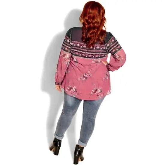 Women's Plus Size Adele Top - rosey | CITY CHIC image {1}