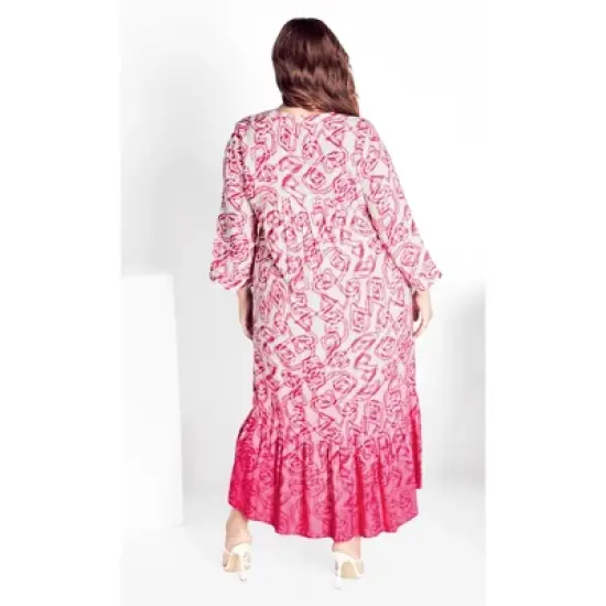 Women's Plus Size Artistry Tiered Dress - fuschia | ZIM & ZOE image {1}
