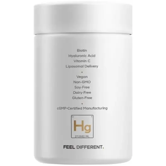 Codeage Hair Growth + Smooth Skin Max Vitamins Supplement - Hair Growth Health Skin Cellulite Support - Biotin, Vitamin C, MSM - 30 Capsules image {9}