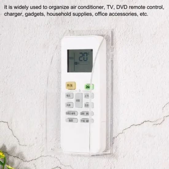 Unique Bargains Acrylic Wall Mounted Charging Remote Control Holder 1 Slot 2 Pcs image {3}