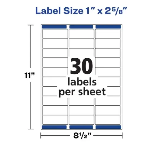 Avery Address Labels, Sure Feed Technology, Permanent Adhesive, 1" x 2-5/8", Laser, 3,000 Mailing Labels Total (05136) image {5}