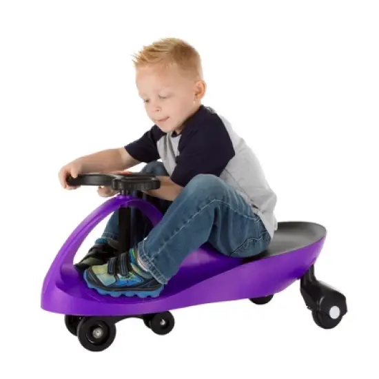 Toy Time Kid's Zig Zag Wiggle Car and Ride-On Scooter - Purple and Black image {3}