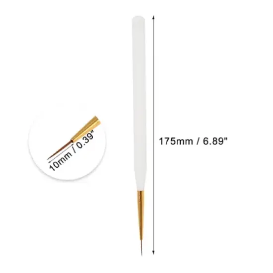 Unique Bargains Nail Painting Brushes for Home DIY Gold Tone Clear White 1 Pc image {3}