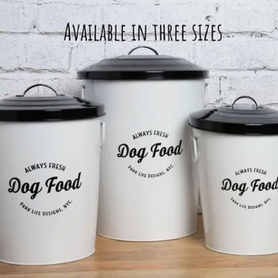 Park Life Designs 21lbs Andreas Food Bin Dog Food Storage Container - White image {3}