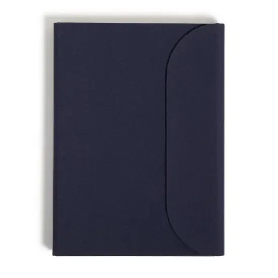 U Brands 7 Pockets Book Cloth Document Holder Mid Century Geo: Dark Blue File Organizer, Office Supplies, Letter Size image {1}