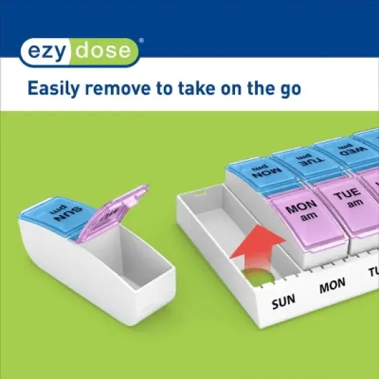 Ezy Dose Weekly AM/PM Pop Out Compartments Pill Organizer image {4}