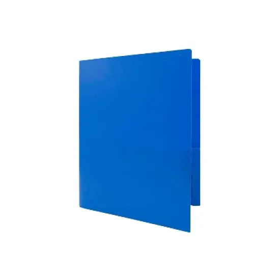 JAM Paper Heavy Duty 2-Pocket Folder Blue 108/Carton 383HBUB image {3}