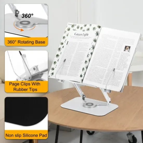 Unique Bargains Adjustable Foldable Transparent Acrylic Rust-resistant Book Stand Clear 1 Pcs image {2}