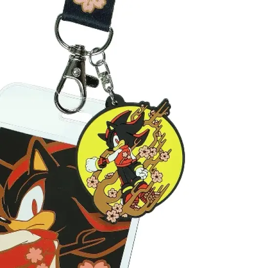 Sonic The Hedgehog Shadow Wristlet Lanyard with Clear ID Holder Keychain Multicolored image {2}