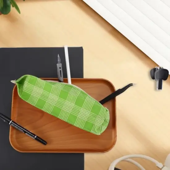 Unique Bargains Zipper Pencil Case Stripes Pattern image {1}